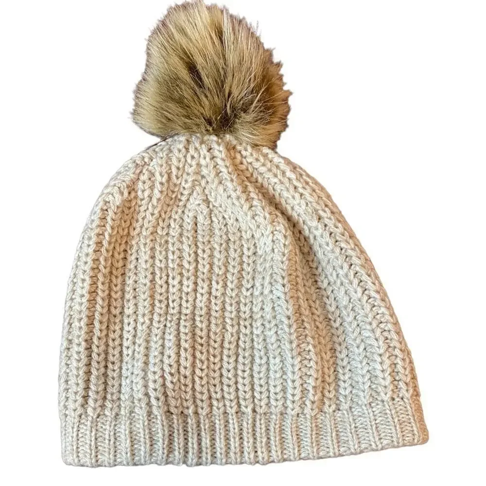 Sole Society Pom Knit Beanie Hat Women's O/S